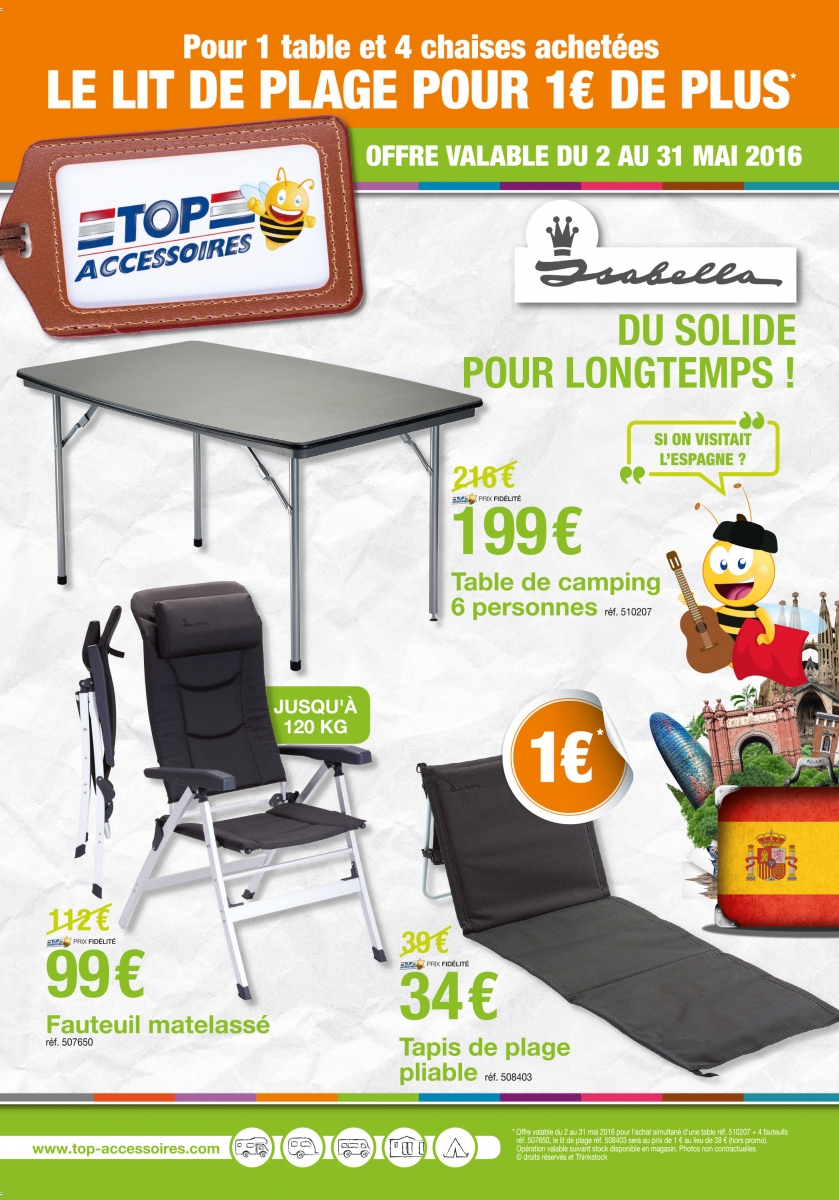 Promotions accessoires camping-cars et vans